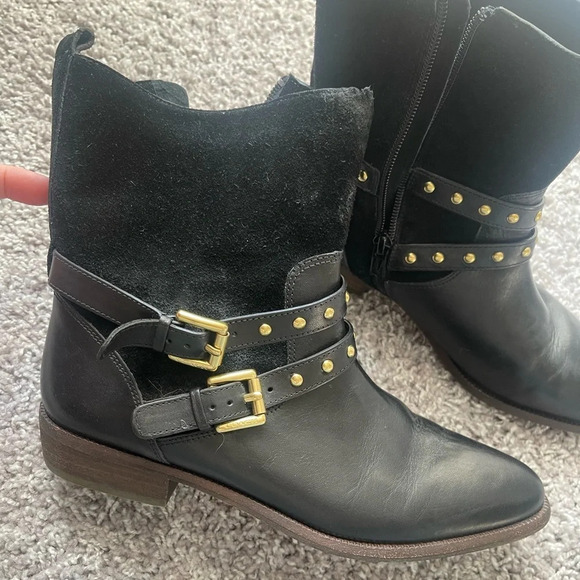 COACH | Lilliana Black Gold Stud Boots - Picture 6 of 10